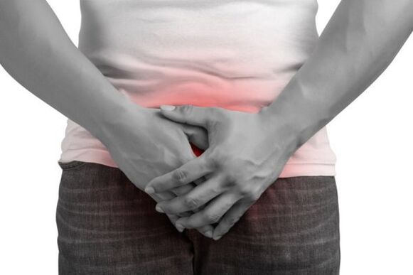 pain in a man with prostatitis