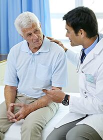 patient with prostatitis on an appointment with a specialist