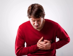 The pain in the heart area